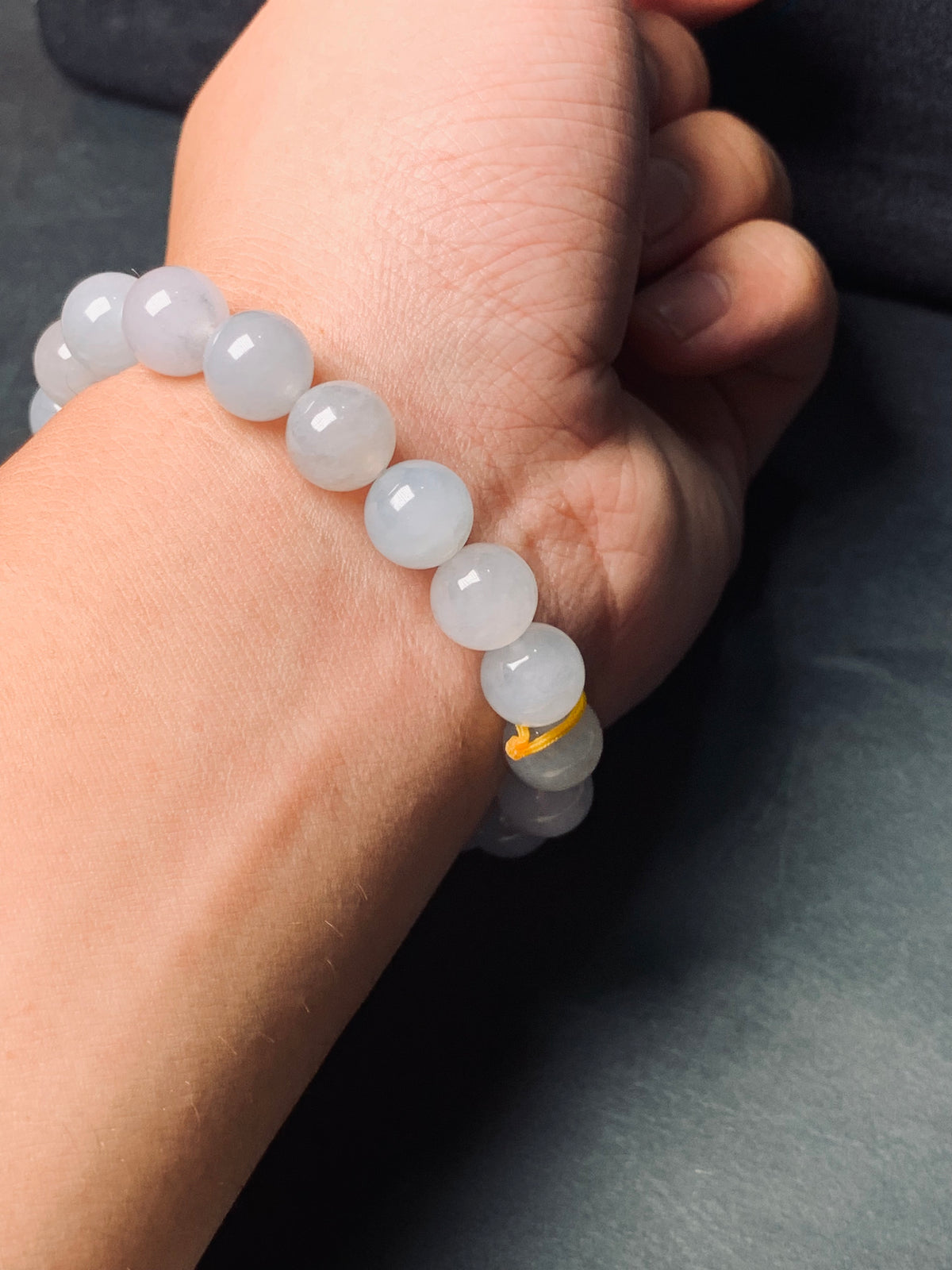 Natural Type-A Icy White Jadeite Bead Bracelet, Burma Jade Round Beads Bangle, Elegant Jade Jewelry Gift.