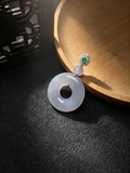 Natural Burmese A Grade Jadeite Pendant, 39.8×24.3×5.1mm, Floating Flower Jade Necklace Pendant with Gold Bail
